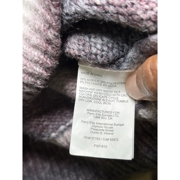 Perry Ellis Mens Size Large Sweater Red/Purple Gradient Pullover - Picture 4 of 5